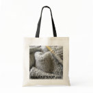 budgettote - For you to carry your knittings around or serve as a knitshop/club's bag for its members. Maybe also a gift for someone who loves to knit. Fully customizable.