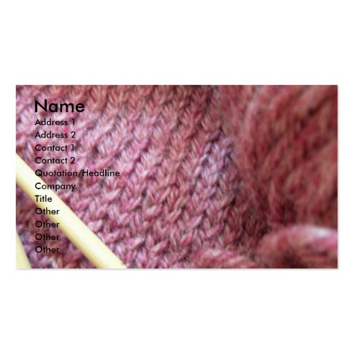 Knitting/ Business Card Template (front side)