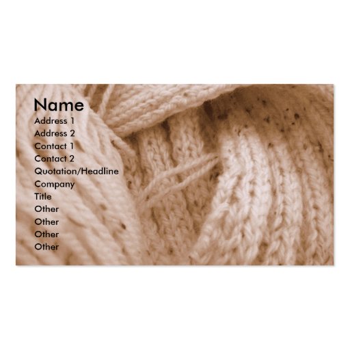 knitting/ business card template (front side)