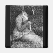 Knitting by Georges Seurat Refrigerator Magnets