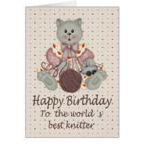 Knitting Cat cards