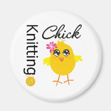 Knitting Chick Fridge Magnet