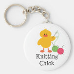 Knitting Chick Key Chain