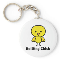 Knitting Chick Key Chain