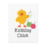 Knitting Chick Postcard