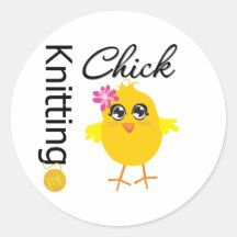 Knitting Chick Stickers