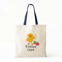Knitting Chick Tote Bag