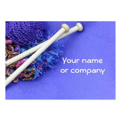 Knitting, crocheting & fiber arts! business card (front side)