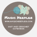 knitting fairy cute monster flying ball of yarn... sticker