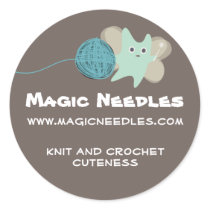 knitting fairy cute monster flying ball of yarn... sticker