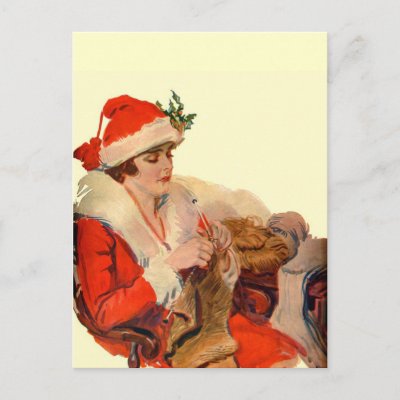 Knitting for Christmas Postcard