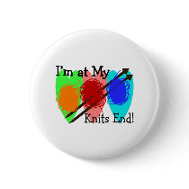 Knitting Gifts for Knitters "I'm at my Knits End" buttons by gailg1957 Knitting Gifts for Knitters "I'm at my Knits End" buttons