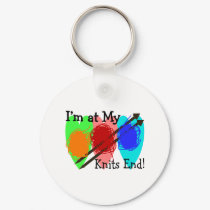Knitting Gifts for Knitters "I'm at my Knits End" keychains by gailg1957 Knitting Gifts for Knitters "I'm at my Knits End" keychains