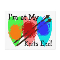 Knitting Gifts for Knitters "I'm at my Knits End" postcards