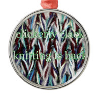 knitting is back christmas ornament
