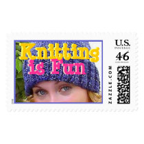 Knitting is Fun postage by Barbarasgate Knitting is Fun postage