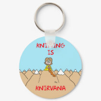 knitting is knirvana guru keychains
