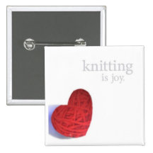 knitting joy heart button