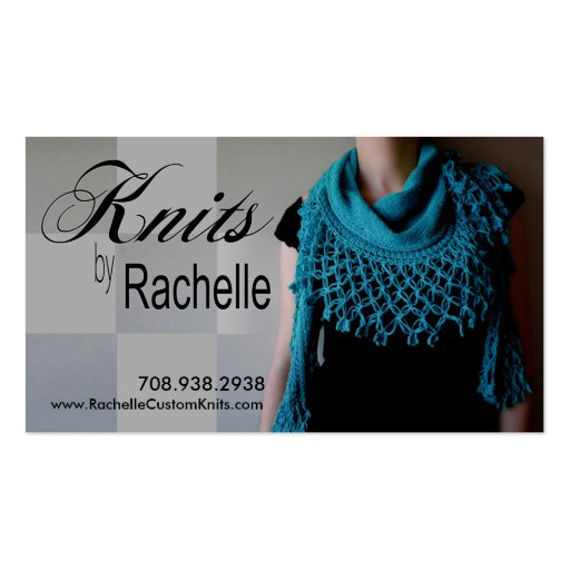 "Knitting" Knit, Crochet, Handmade, Crafts Business Card Template (front side)