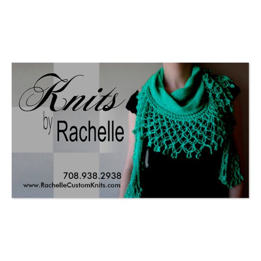 "Knitting" Knit, Crochet, Handmade, Crafts Business Cards (front side)