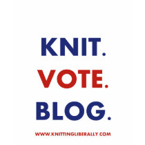 Knitting Liberally - Knit. Vote. Blog. T-Shirt by knittingliberally Knitting Liberally - Knit. Vote. Blog. T-Shirt