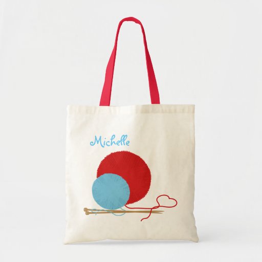 Knitting Love Personalized Canvas Bag