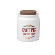 Knitting Makes Life Happy Candy Jar