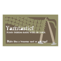 Knitting needles scarf olive brown business cards