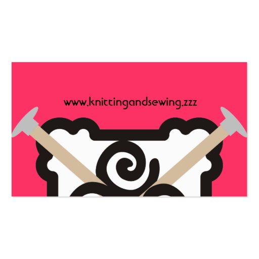 Knitting needles yarn custom color business card (back side)