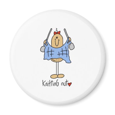 Knitting Nut Fridge Magnet by stick_figures