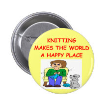 knitting pinback button