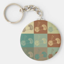 Knitting Pop Art Keychain