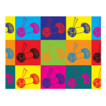 Knitting Pop Art Post Cards