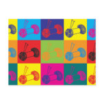 Knitting Pop Art Post Cards