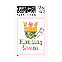 Knitting Queen Postage Stamps