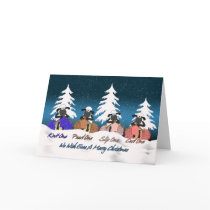 knitting sheep christmas greeting card - we wish e