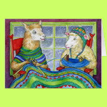 Knitting Sheep & Llama cards