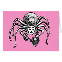 Knitting Spider (Tess) - Pink cards