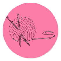 Knitting! Round Sticker