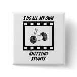 Knitting Stunts Pinback Buttons