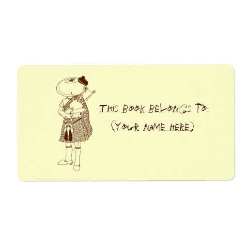 Knobby McKnobhead bookplate, square Personalized Shipping Labels
