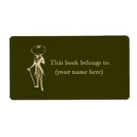 Knobhead bookplate, square custom shipping label