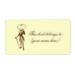 Knobhead bookplate, square personalized shipping labels