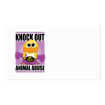 Knock OUT Animal Abuse Business Card Template