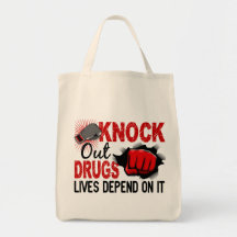 Knock Out Drugs 2 Male Fist Canvas Bag