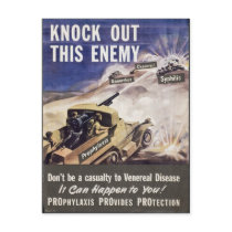 Knock Out This Enemy...VD! Post Cards