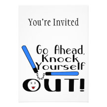 Knock Yourself Out Numchucks Personalized Announcements
