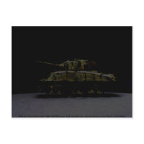 Knocked out Sherman Tank 1944 digi art postcards by Room_6_designs Knocked out Sherman Tank 1944 digi art postcards
