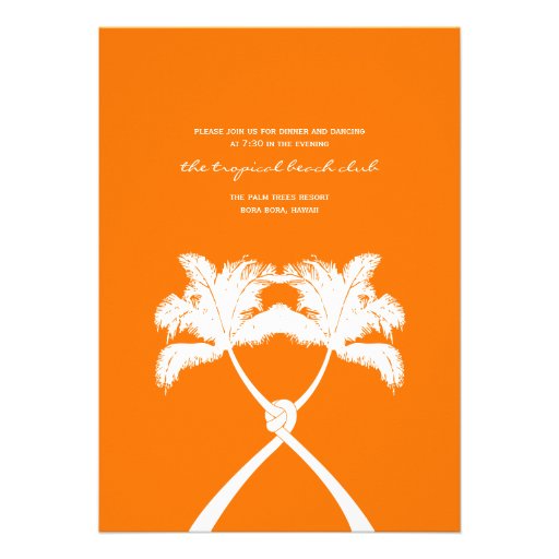 Knot Palm Trees Beach Tropical Wedding Modern Chic Personalized Invitations