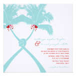 Knot Palm Trees Beach Tropical Wedding Modern Chic Invitation